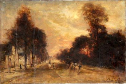 Maria Abraham ROSALBIN de BUNCEY (1833-1891) 
L'AVENUE DU BOIS À PARIS Huile sur...