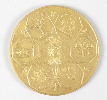 Jean-Pierre MARCASSUS de PUYMAURIN (1757-1841) 
MÉDAILE en bronze doré de la monnaie...
