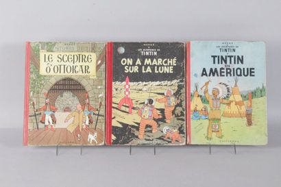 null Trois album de TINTIN: Le Sceptre d'Ottokar 1952 - Tintin en Amérique - On a...