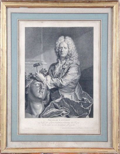 Charles DUPUIS (1685-1742) d'après Jean LE GROS PORTRAIT DU SCULPTEUR NICOLAS COUSTOU,...