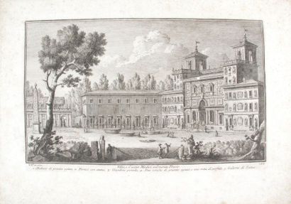 Giuseppe Vasi (1710-1782) SUITE DE TROIS EAUX-FORTES d'époque XVIIIe siècle: Villa...