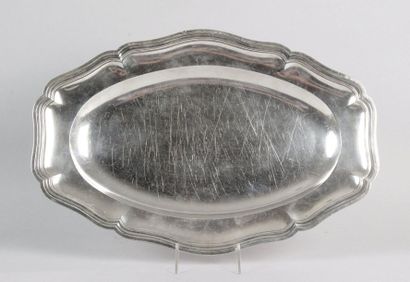 null PLAT OVALE en argent modèle filet contour d'époque XVIIIe siècle.
Paris 1787,...