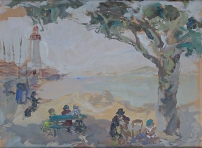 MANE-KATZ - 1894-1962 PROMENADE PRÈS DU PHARE, 1928
Gouache signée et datée en bas...