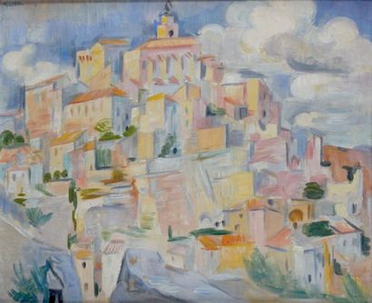 André LHOTE - 1885-1962 LE PEINTRE DEVANT GORDES
Huile sur toile signée en haut à...