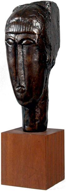 Amédéo MODIGLIANI - 1884-1920 TÊTE DE JEUNE FILLE À LA FRANGE
Bronze à patine brune,
ÉPREUVE...