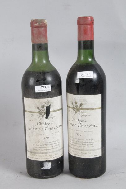 null 2 Blle Château LES TROIS CHARDONS (Margaux) 1970 - TLB