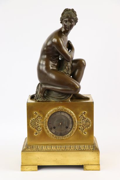 Antoine Coysevox An important Restoration period brass clock with a brown patina... Gazette Drouot