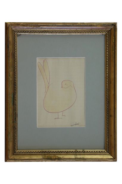 DERAIN André (1880-1954) DERAIN André (1880-1954). Pigeon. Crayon et aquarelle sur... Gazette Drouot
