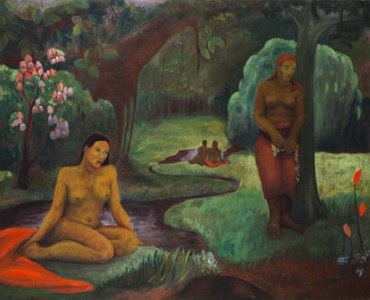 Da Paul Gauguin Figure nel paesaggio Huile sur toile, cm. 130x163 Gazette Drouot