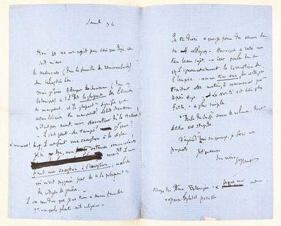 FLAUBERT, Gustave (1821-1880) 
Correspondance autographe à Guy de Maupassant
S.l.n.d....