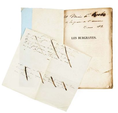 HUGO, Victor (1802-1885) 
Les Burgraves
Paris, E. Michaud. 1843
In-8 (22,7 x 13,9...
