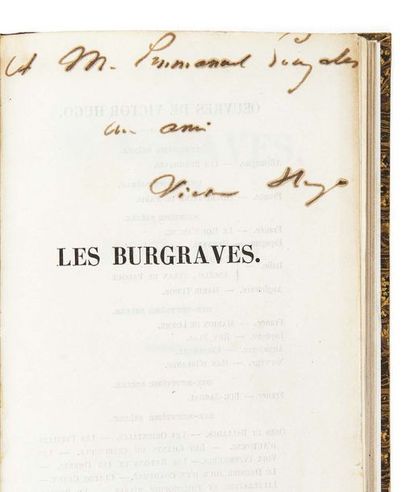 HUGO, Victor (1802-1885) 
Les Burgraves
Paris, E. Michaud, 1843
In-8 (21 x 13,2 cm),...