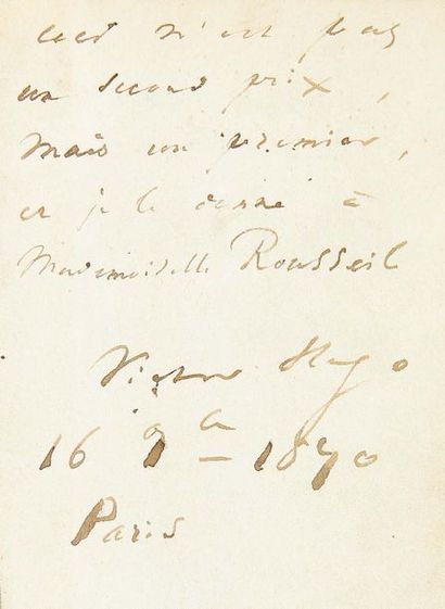 HUGO, Victor (1802-1885) 
Théâtre
Paris, Hachette, 1858 2 tomes en 1 vol. in-12 (17,1...