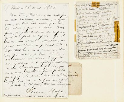HUGO, Victor (1802-1885) 
Réunion de manuscrits autographes
Paris, Hauteville House,...