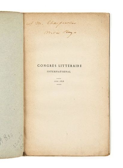 HUGO, Victor (1802-1885) 
Discours du congrès littéraire international
Paris, Calman...