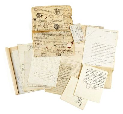 LAMARTINE, Alphonse de (1790-1869) 
Réunion de documents et notes autographes [Damas...