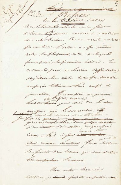 STENDHAL (1783-1842) 
Manuscrit autographe pour Rome, Naples et Florence
S.l., 1824...