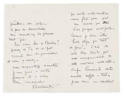 CÉLINE, Louis-Ferdinand 
Autograph letter signed.
Berlin, 20 [December 1932].
3 p....