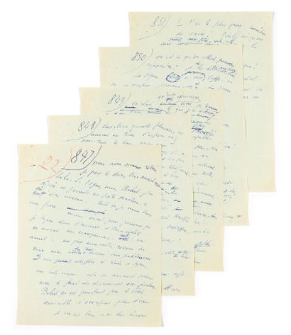 CÉLINE, Louis-Ferdinand 
Manuscrit autographe pour Nord.
S. l., [vers 1957-1959].
4...