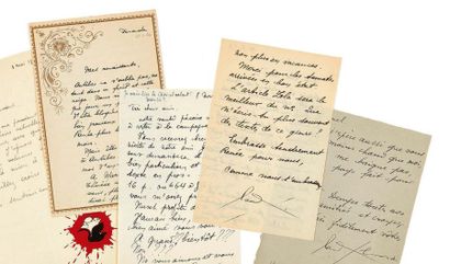 ELUARD, Paul 
Meeting of 9 autograph letters.
Arosa, Saint-Alban and n. l., 1928-1943...