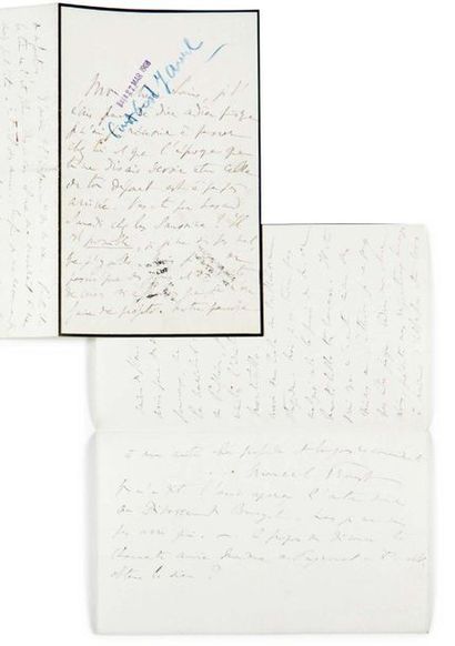 PROUST, Marcel 
Lettre autographe signée.
S. l., [26 mars 1908].
7 p. sur 2 doubles...