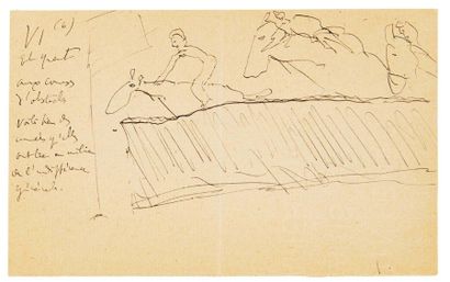 PROUST, Marcel 
Deux dessins autographes.
S. l. n. d.
2 p. sur un f. in-12 oblong...