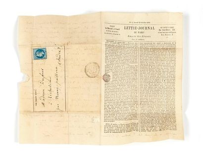 29 OCTOBER 1870 20c laureate obl. GC 2650 on arrival for Neuvy-Pailloux (Indre),...