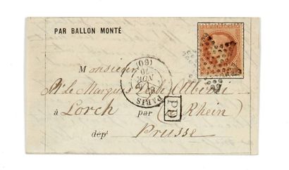  PRESS - 4 NOVEMBER 1870 40c prize-winner obl. star PARIS (60) on form printed BY...