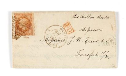 null ALLEMAGNE - 6 JANVIER 1871 40 c lauré obl. étoile 22 Paris R. Taitbout sur circulaire...