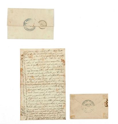 null Exceptionnel ensemble de lettres et documents de la période de la guerre de...