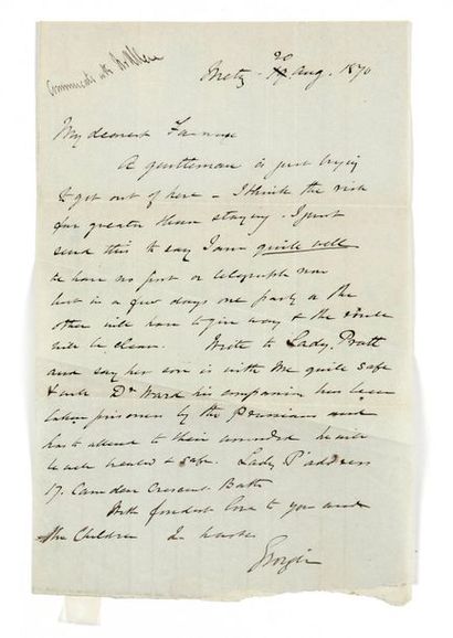 null SIÈGE DE METZ (2 AOÛT AU 27 OCTOBRE 1870) - CORRESPONDANCE DE GEORGE ROBINSON
-...