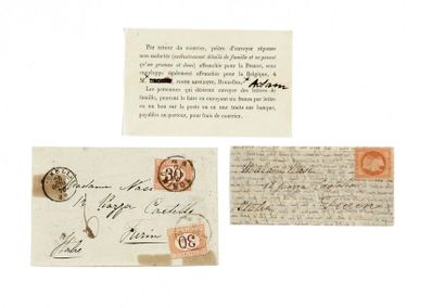 null L'AGENCE BROWN ADAM Lm datée de Paris 8 octobre 1870 affranchie 40c lauré pour...