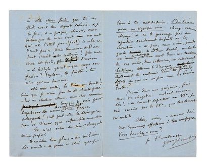 FLAUBERT (Gustave) 
Lettres autographe signée.
[Croisset, 18 juillet 1859].
3 p....