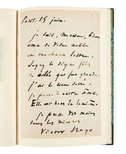 HUGO (Victor) - SAND (George) 
Correspondance autographe signée.
1856-1872.
In-8...