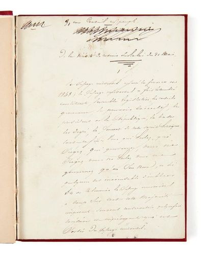 LAMARTINE (Alphonse de) Manuscrit autographe signé de La loi du 31 mai. 1850. Petit...