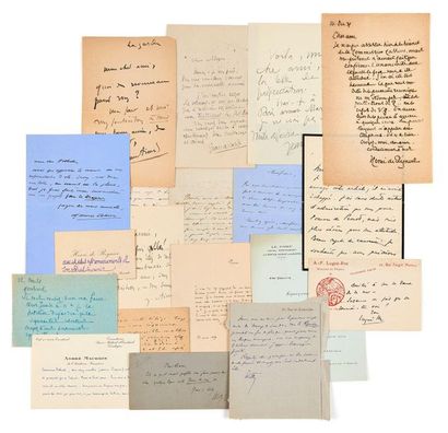 [Littérature] 
Ensemble de lettres autographes d'auteurs français des XIXe et XXe...