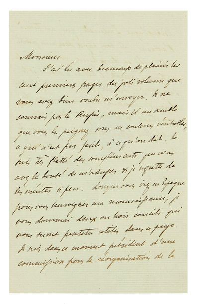 MERIMEE (Prosper) 
Réunion de 6 lettres autographes.
13 p. in-8.
Ensemble de 6 lettres...