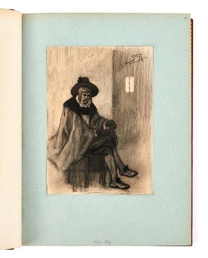 MUSSET (Alfred de) 
Album de portraits et de gravures.
In-4 (27 x 19,5 cm), maroquin...