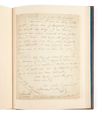MUSSET (Alfred de) 
Correspondance autographe signée à Alfred Tattet.
1834-1847.
Grand...