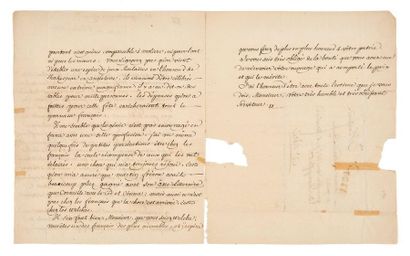 VOLTAIRE Lettre signée. Ferney, 27 septembre 1769. 2 p. et 1/2 in-4. Belle lettre...