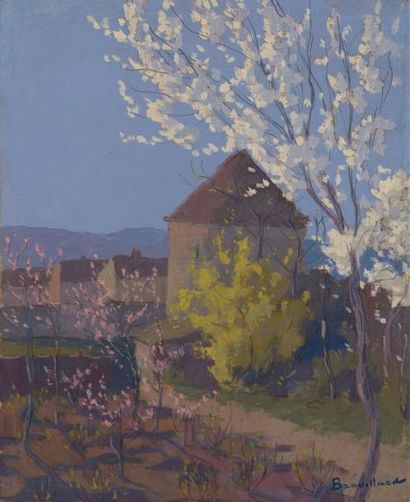 Eugène BROUILLARD 1870-1950 Le colombier au printemps propriété du peintre à Rilleux...