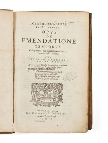JOSEPH-JUSTE SCALIGER (1540-1609) Opus de emendatione temporum, castigatius et auctius
Leyde,...