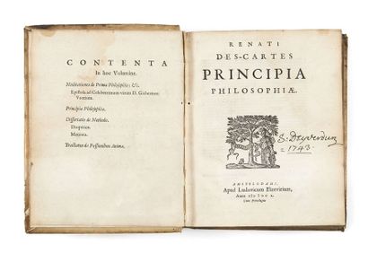 RENÉ DESCARTES (1596-1650) Opera philosophica
Amsterdam, L. Elzevir, 1650
Petit in-4...