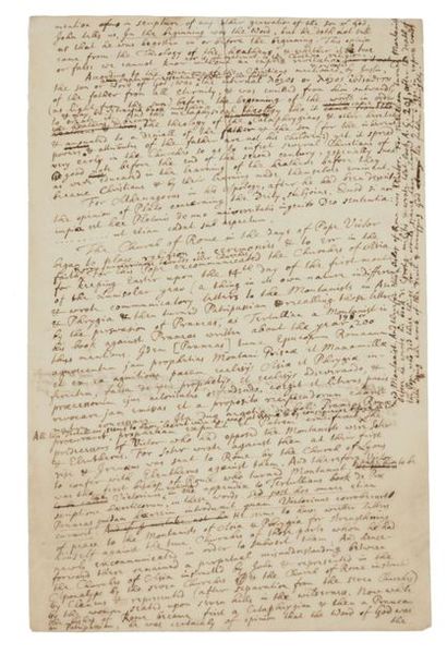 ISAAC NEWTON (1643-1727) Manuscrit autographe [S.l., 1700] 1 p. sur 1 f. in-4 (30,3...