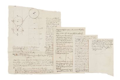 VOLTAIRE (1694-1778) Réunion de 2 manuscrits autographes et 1 manuscrit en partie...