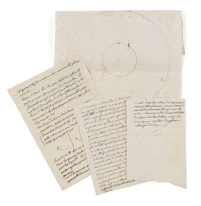 VOLTAIRE (1694-1778) Réunion de 2 manuscrits autographes et 1 manuscrit en partie...