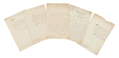 ÉTIENNE DE LACÉPÈDE (1756-1825) Réunion de 5 lettres autographes signées
Paris, 25...