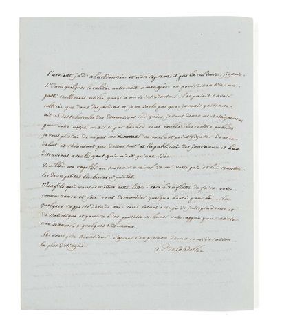 AUGUSTE PYRAME DE CANDOLLE (1778-1841) Lettre autographe signée à G. de Gérando
Genève,...