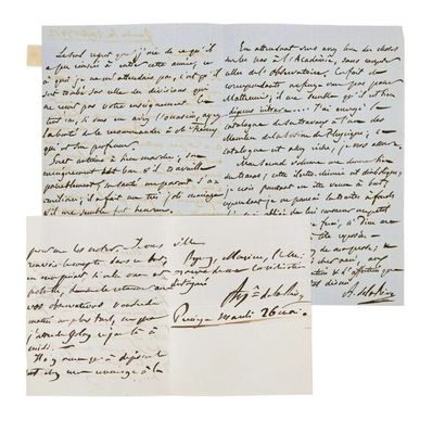 Auguste de LA RIVE (1801-1873) Réunion de 2 lettres autographes signées
Genève et...