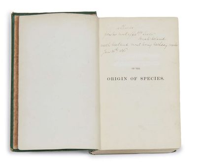 Charles DARWIN (1809-1882) On the Origin of Species
Londres, J. Murray, 1859
In-8...